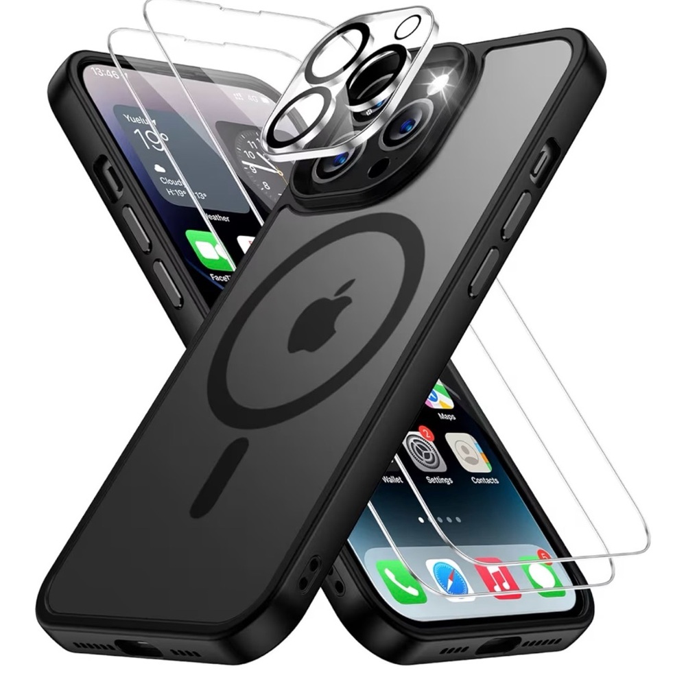 NWT iPhone 14 Pro / Pro Max Black Screen Protector MagSafe Case